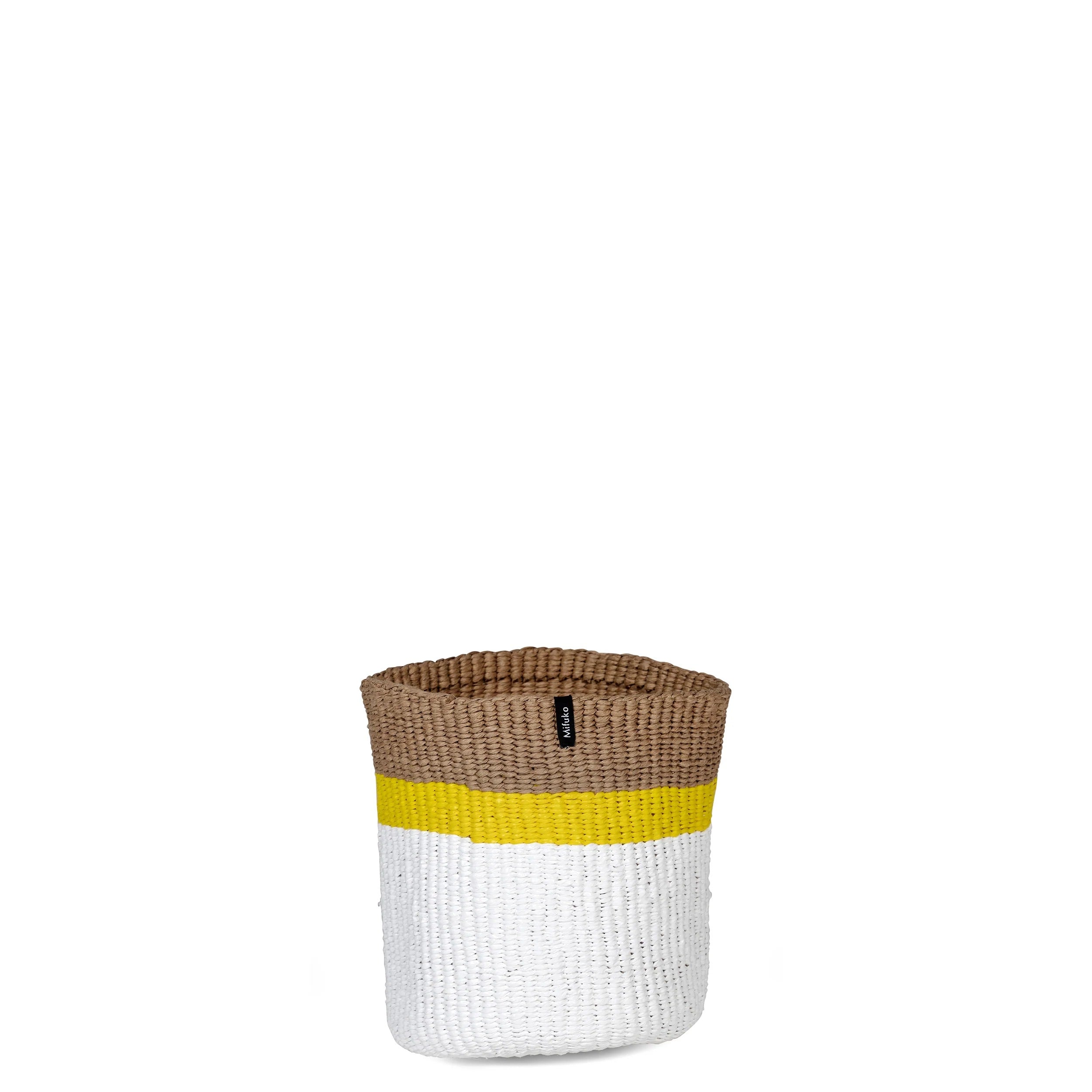 Kiondo basket | Top stripe yellow XS