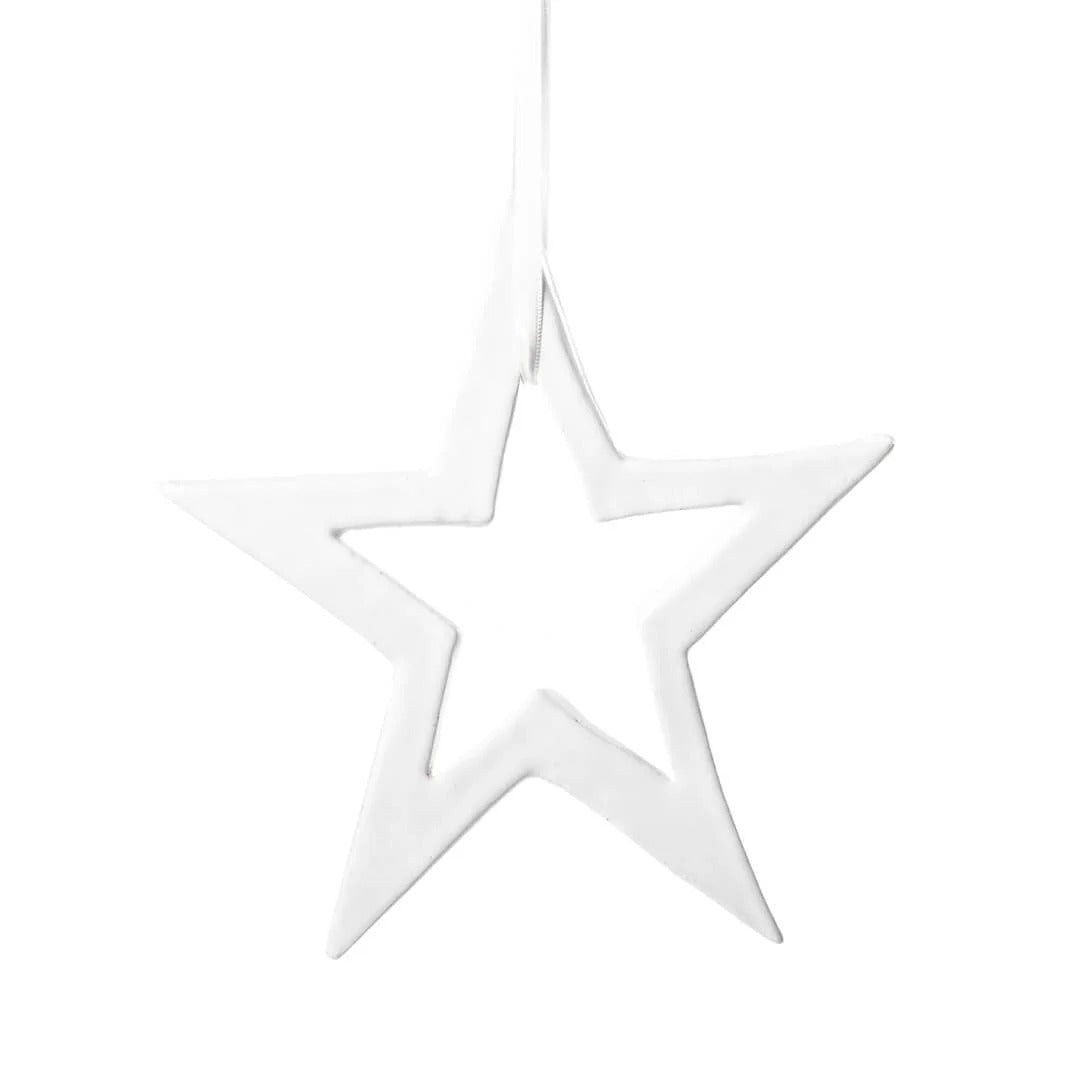 Ceramic ornament | White star XS・S