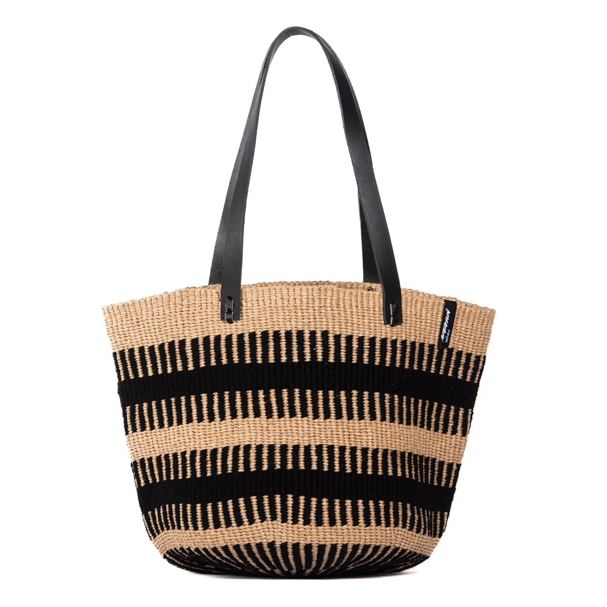 Pamba Shopper basket | Black rib weave M