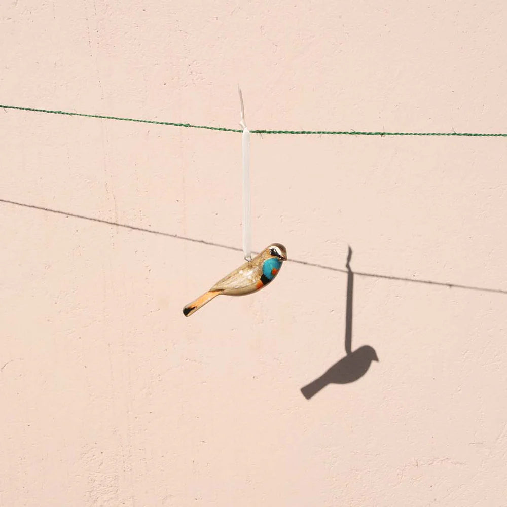 Wooden ornament | Nightingale of Lapland(オガワコマドリ)