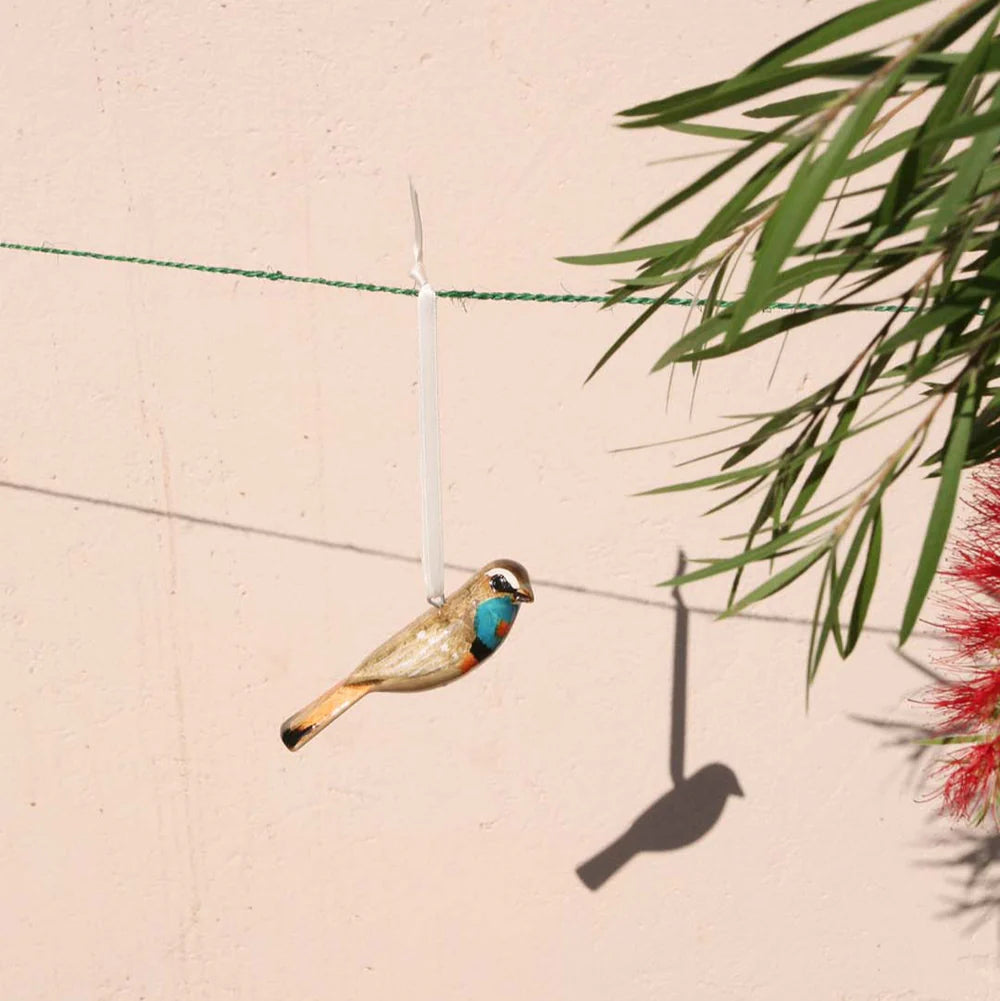 Wooden ornament | Nightingale of Lapland(オガワコマドリ)