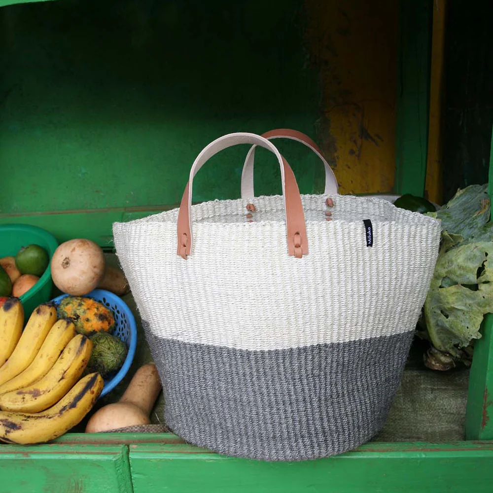 Kiondo market basket | Light grey duo M