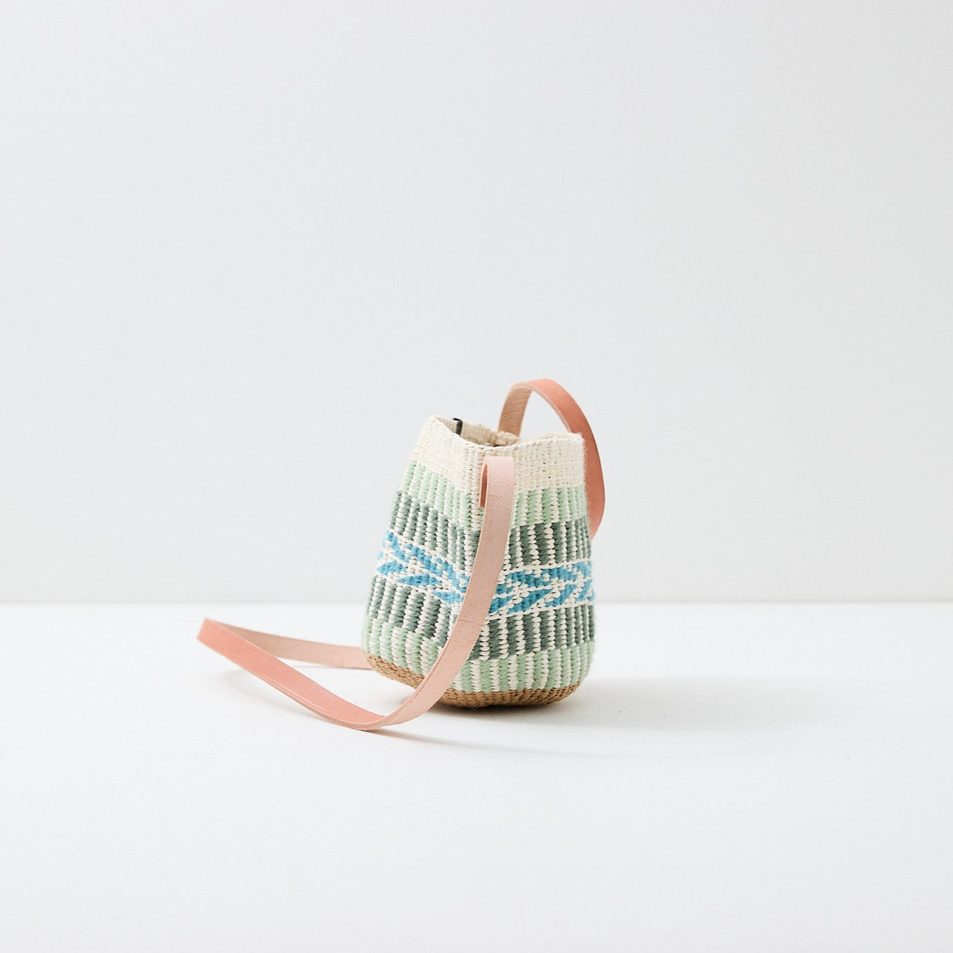 Pamba shopper basket | Light green pattern weave XS