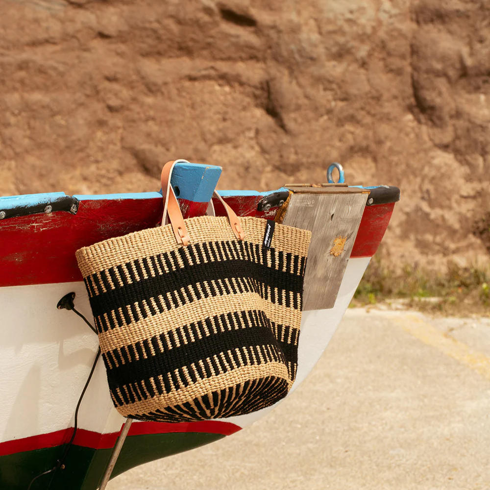 Pamba market basket | Black rib weave M