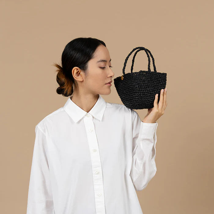 Kiondo shopper basket | Crocheted black XXS