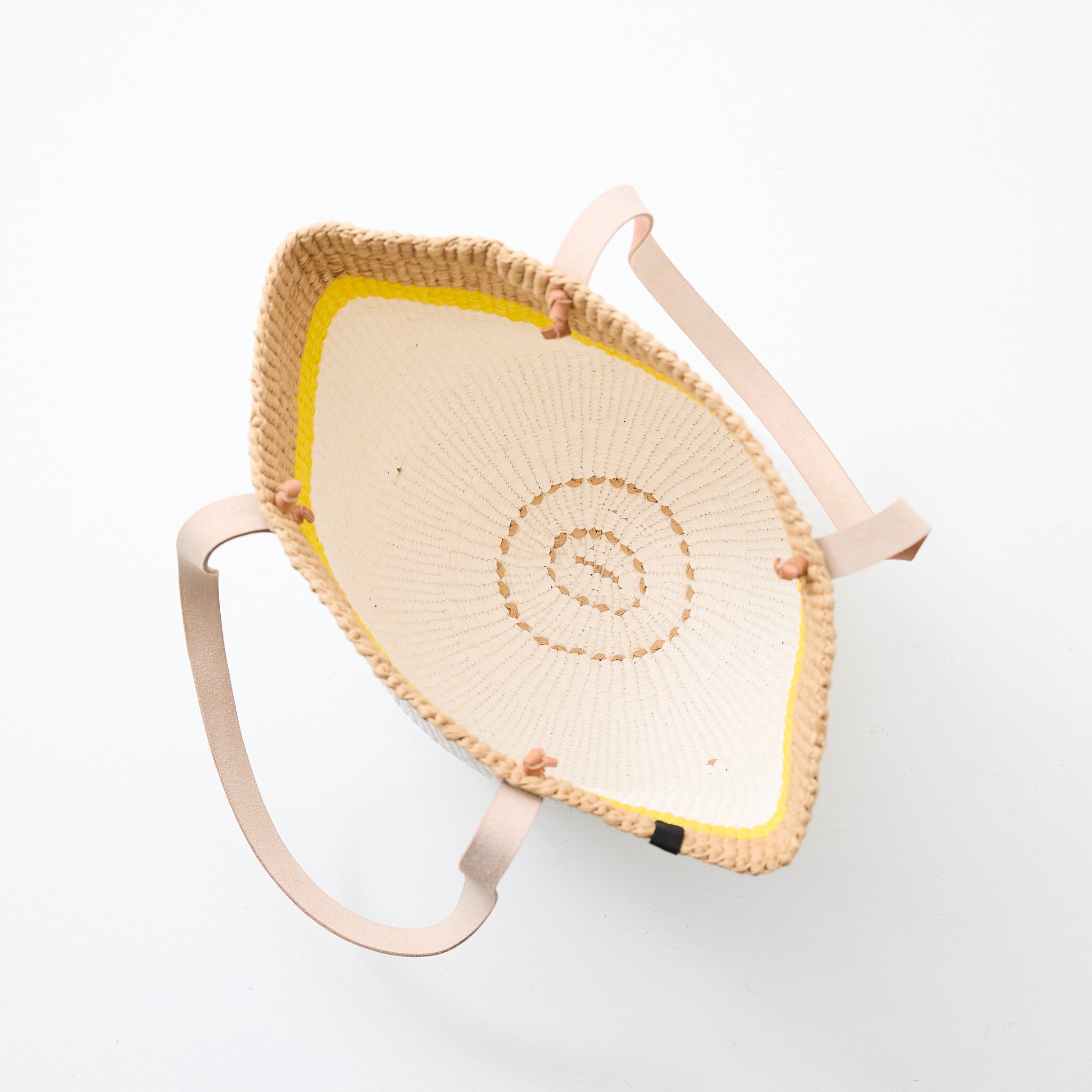 Kiondo Shopper basket | Top stripe yellow M