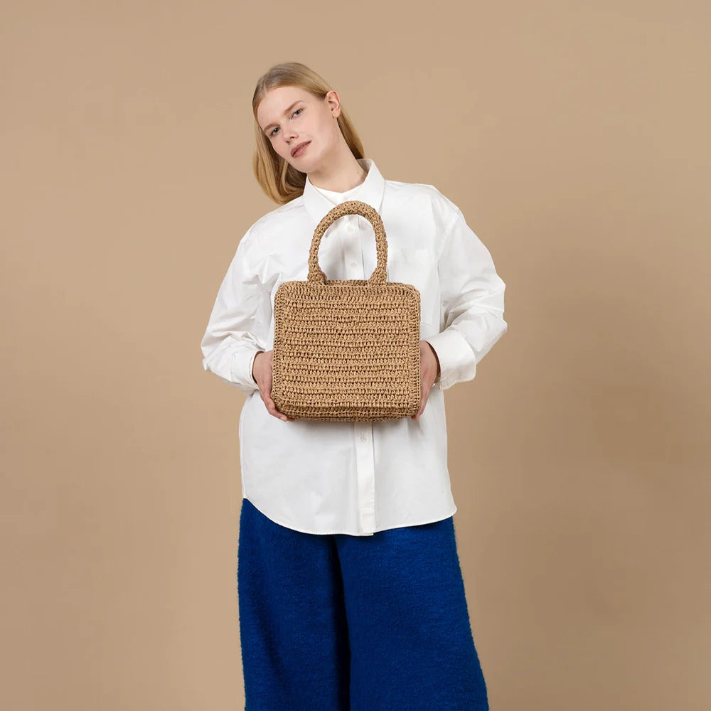 Crocheted bag | brown S