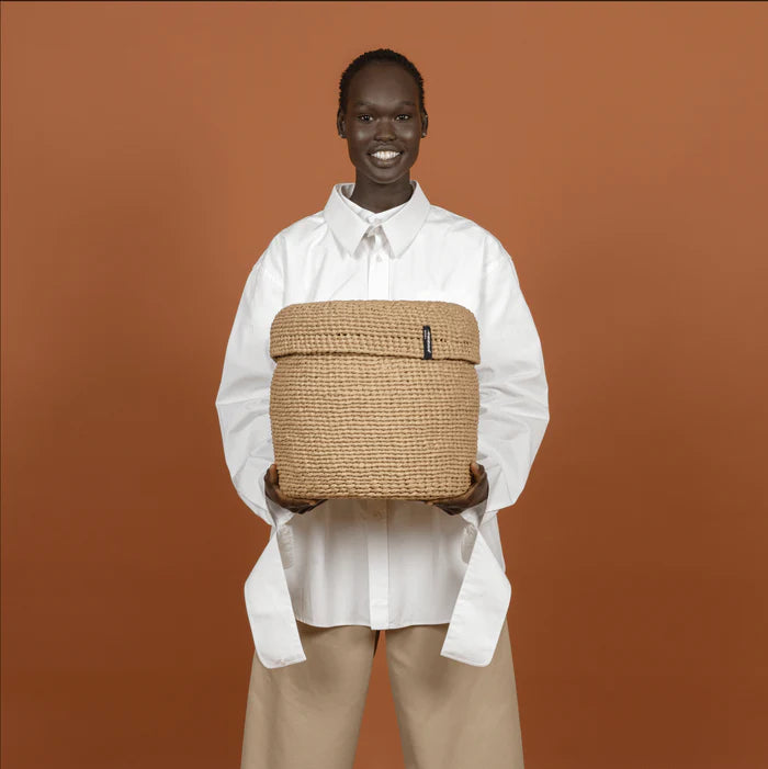 Kiondo basket with lid | Brown M
