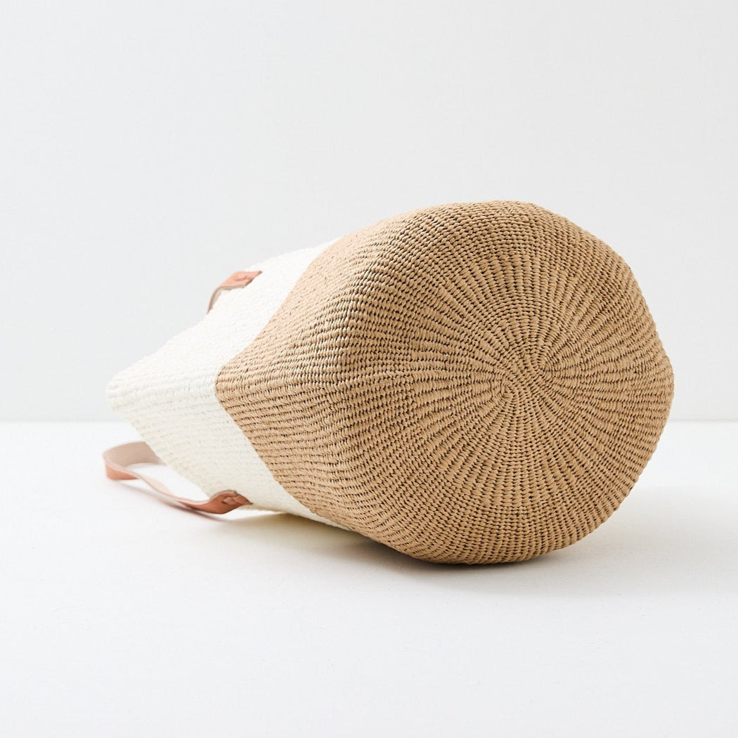 Kiondo shopper basket| White and brown duo M