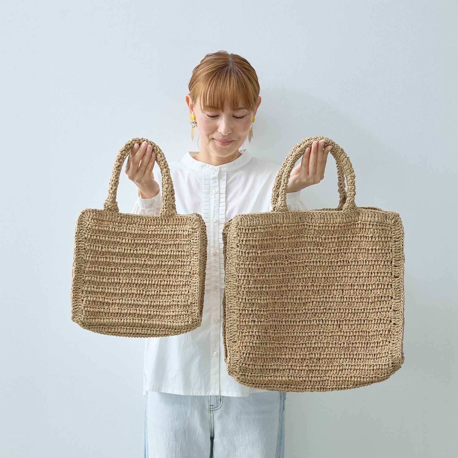 Crocheted bag | brown S