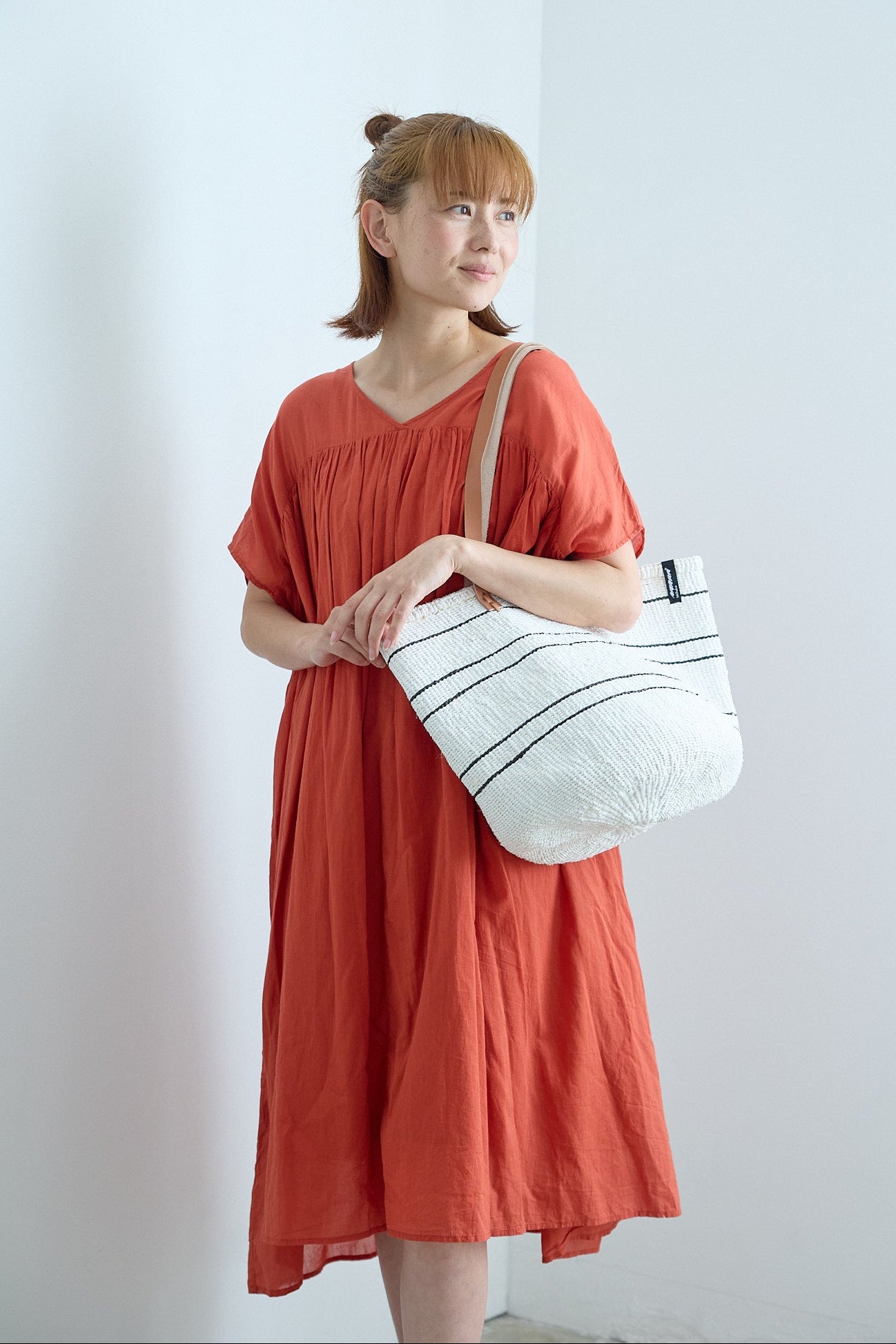 Kiondo shopper basket | 5 black stripes M