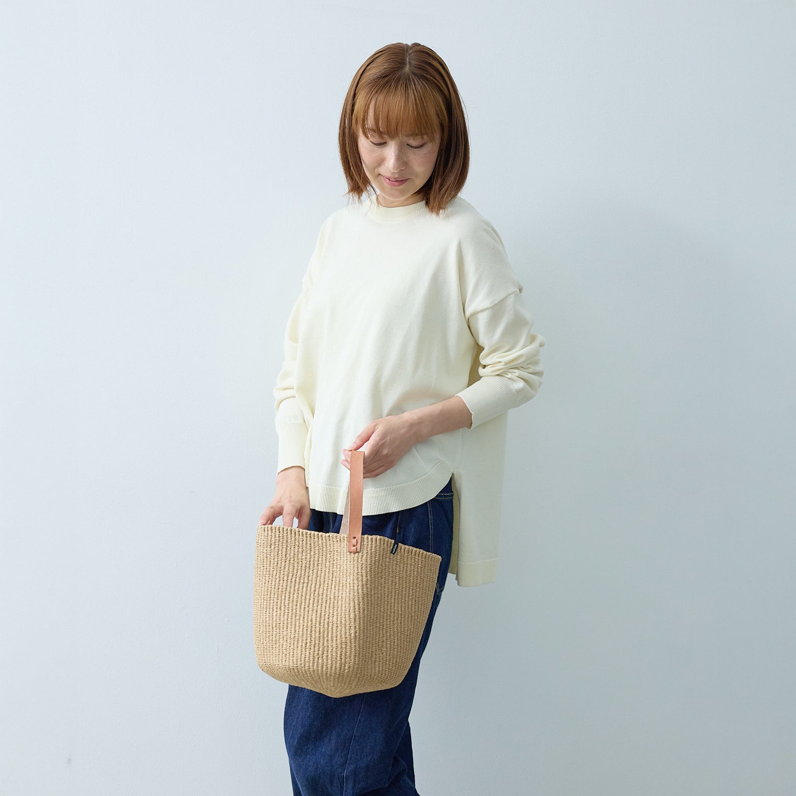 Kiondo basket | Brown with handle S