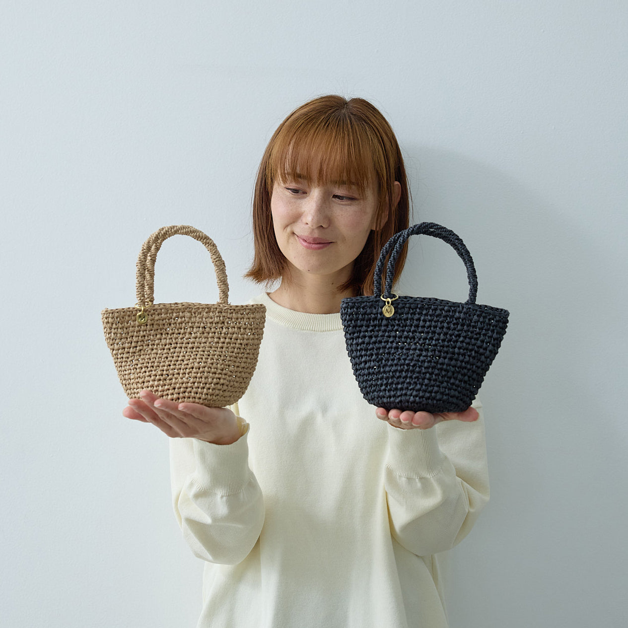 Kiondo shopper basket | Crocheted black XXS