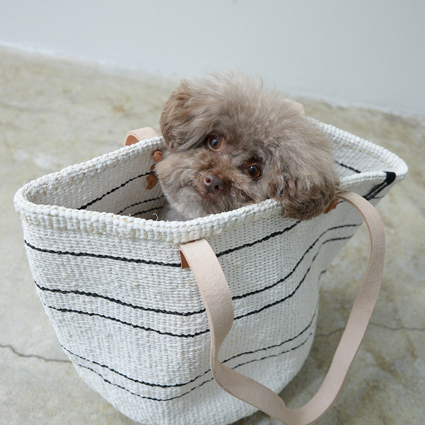 Kiondo shopper basket | 5 black stripes M