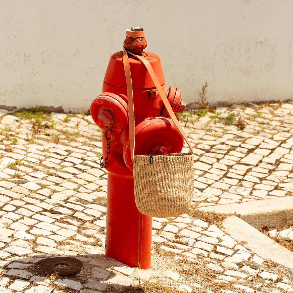 Kiondo crossbody basket bag | Brown with grey pouch XS