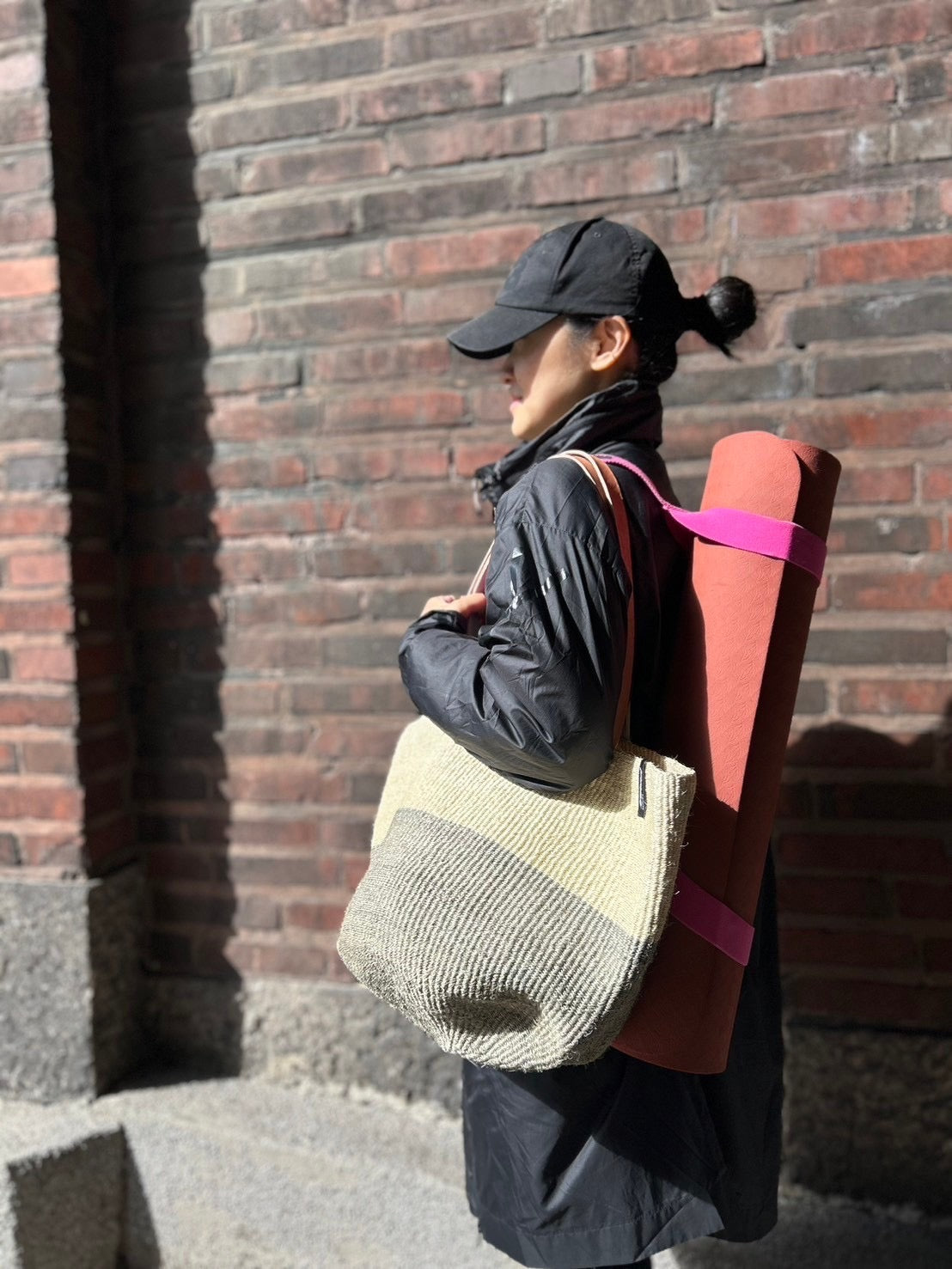 Kiondo shopper basket| Natural and Light grey duo M