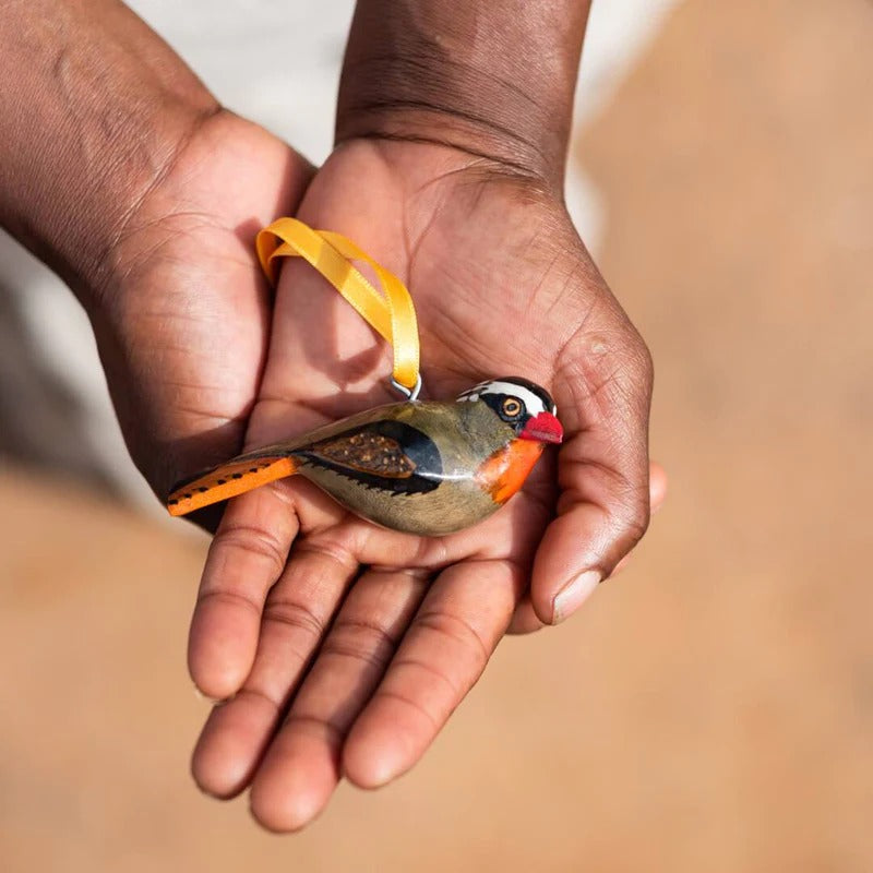 Wooden ornament | Robin chat(コマドリ)