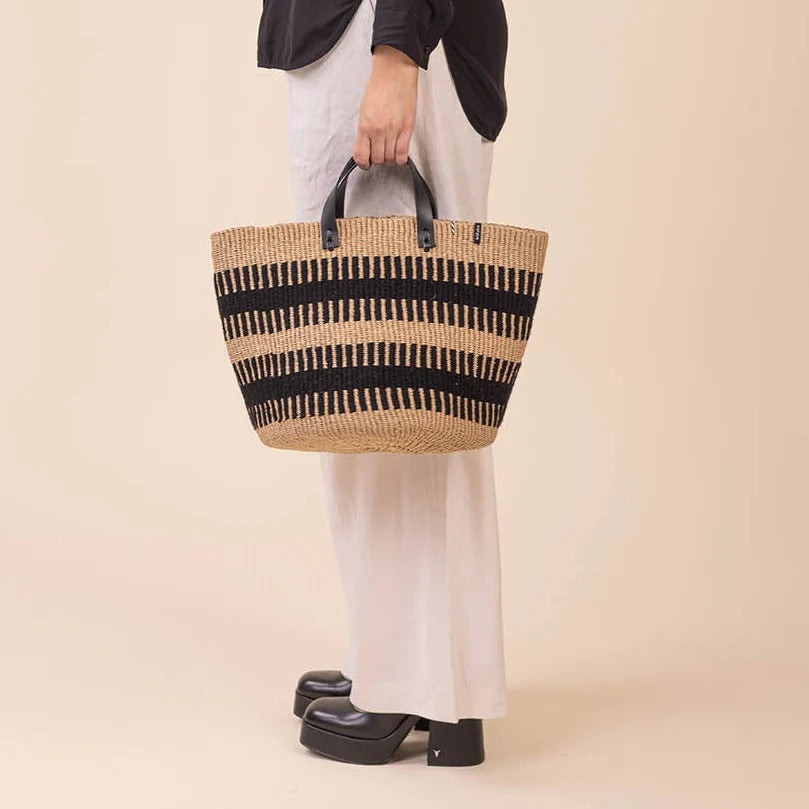 Pamba market basket | Black rib weave M