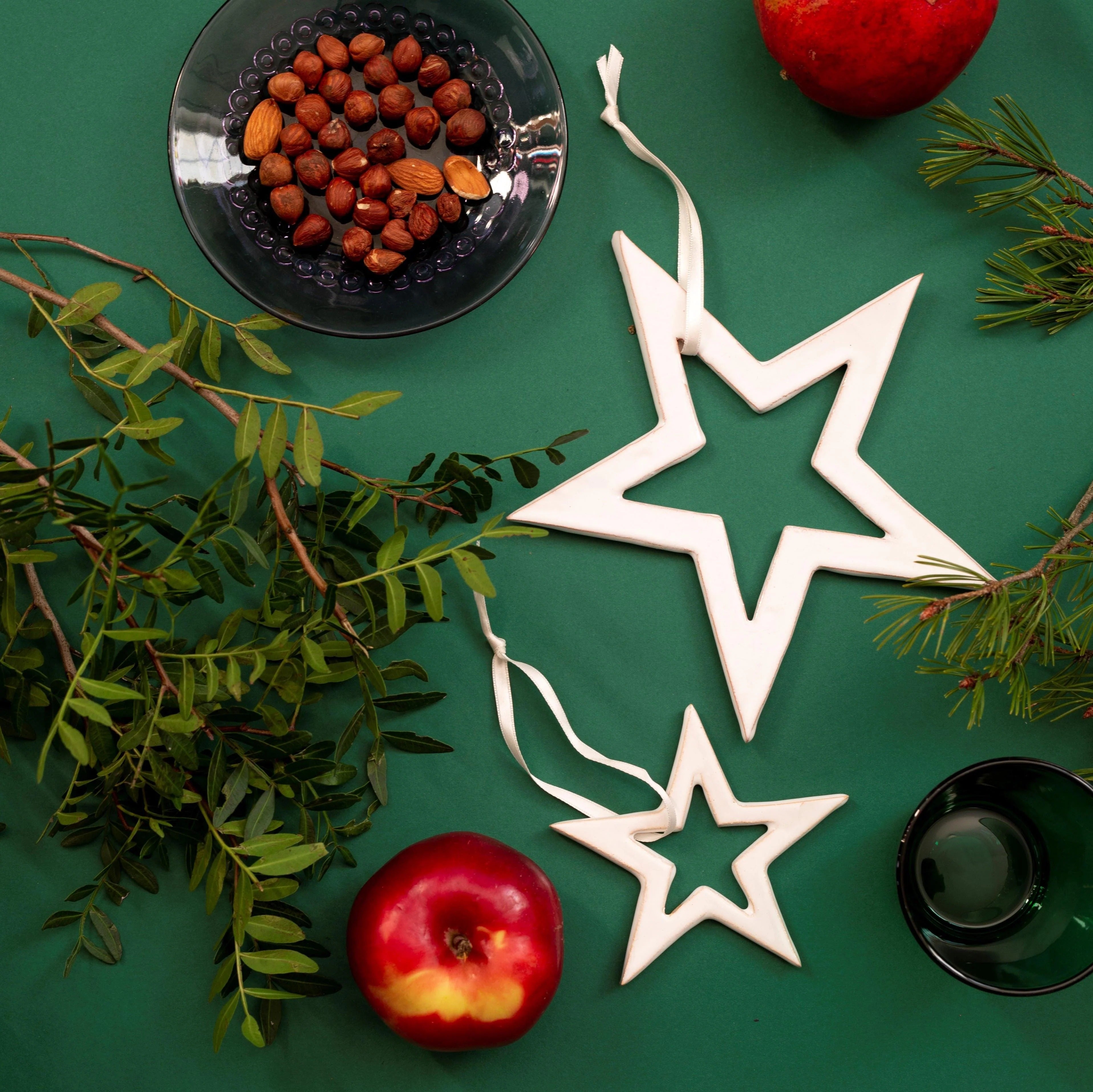 Ceramic ornament | White star XS・S