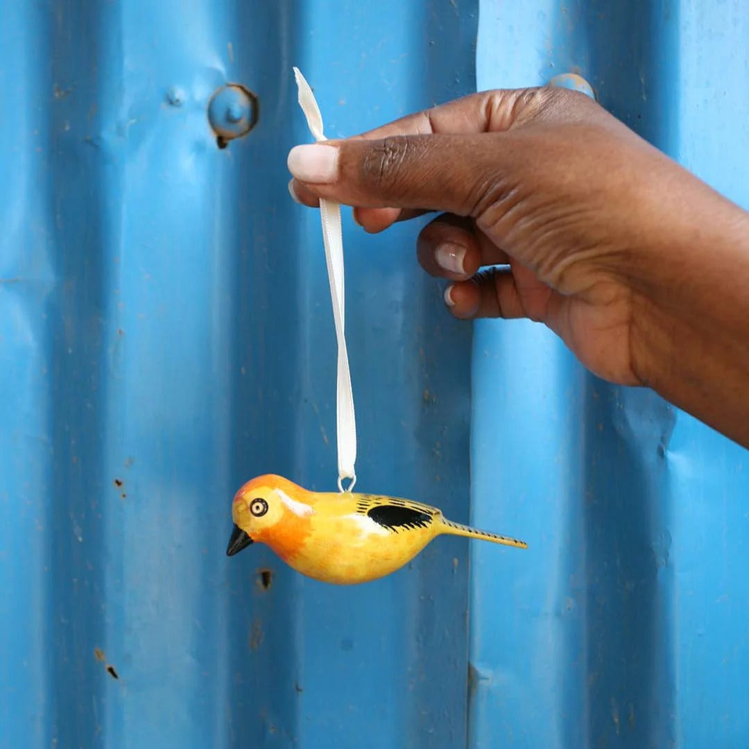 Wooden ornament | Golden weaver(チャエリハタオリ)