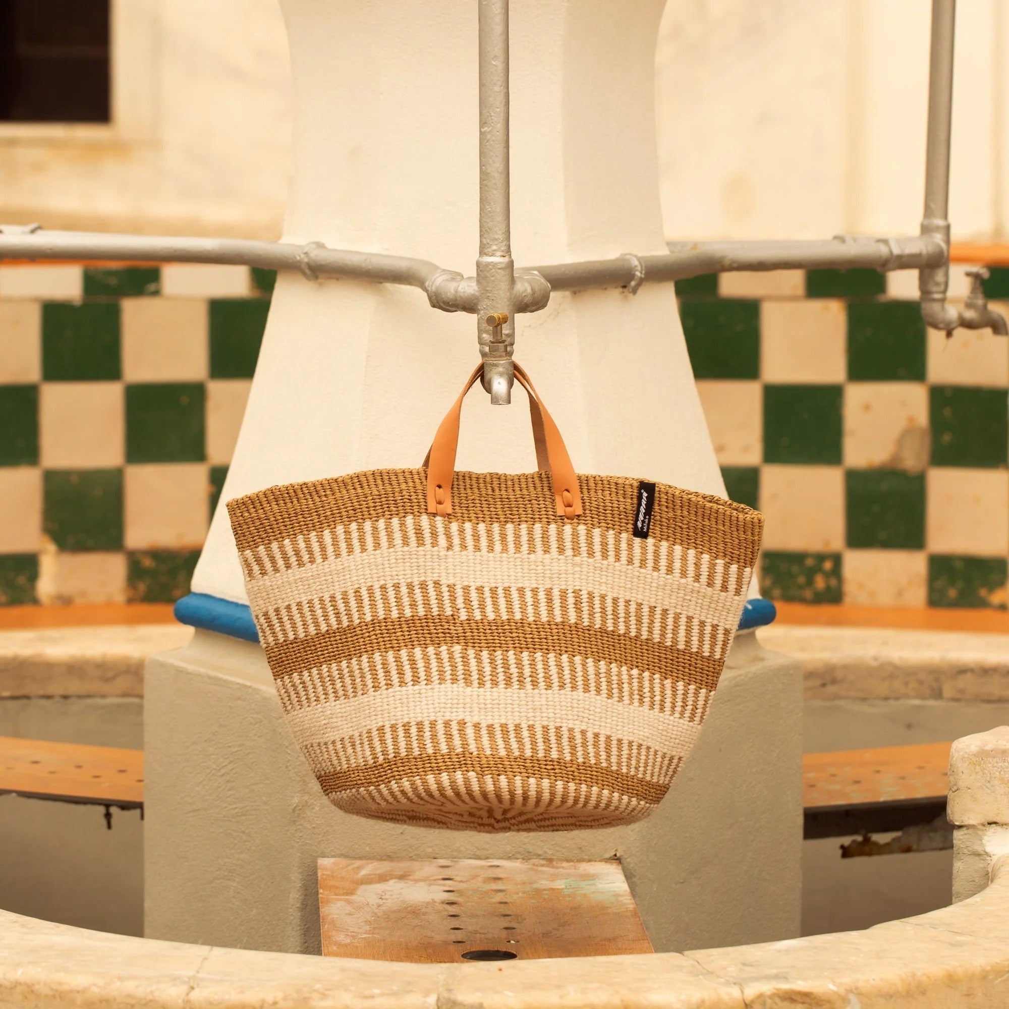 Pamba market basket | White rib weave M