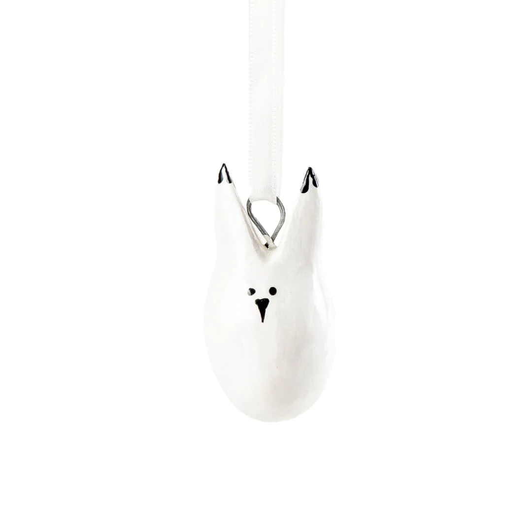 Wooden ornament | White bunny(ウサギ)