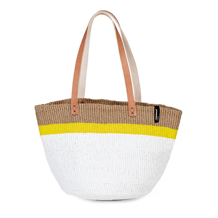 Kiondo Shopper basket | Top stripe yellow M