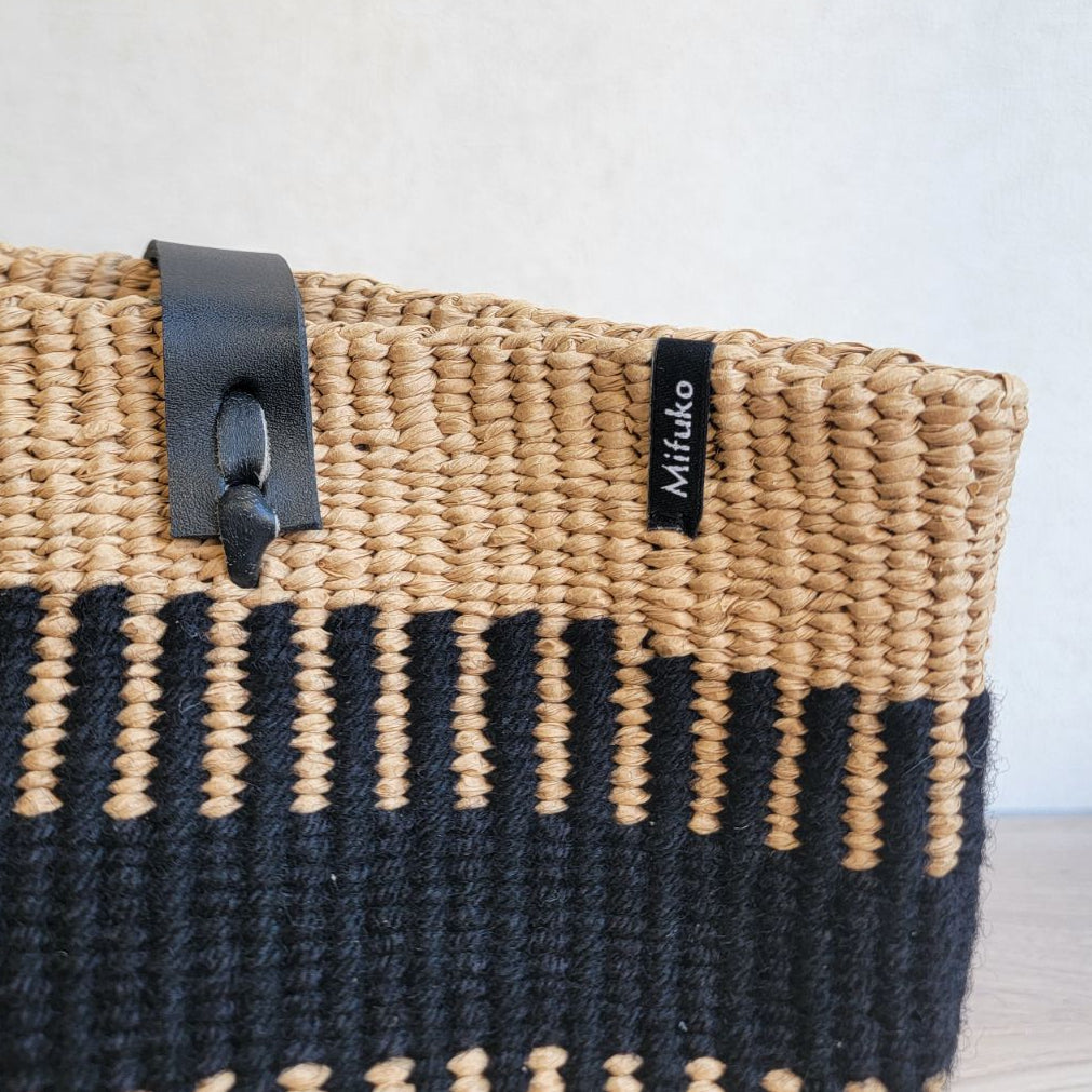 Pamba Shopper basket | Black rib weave M