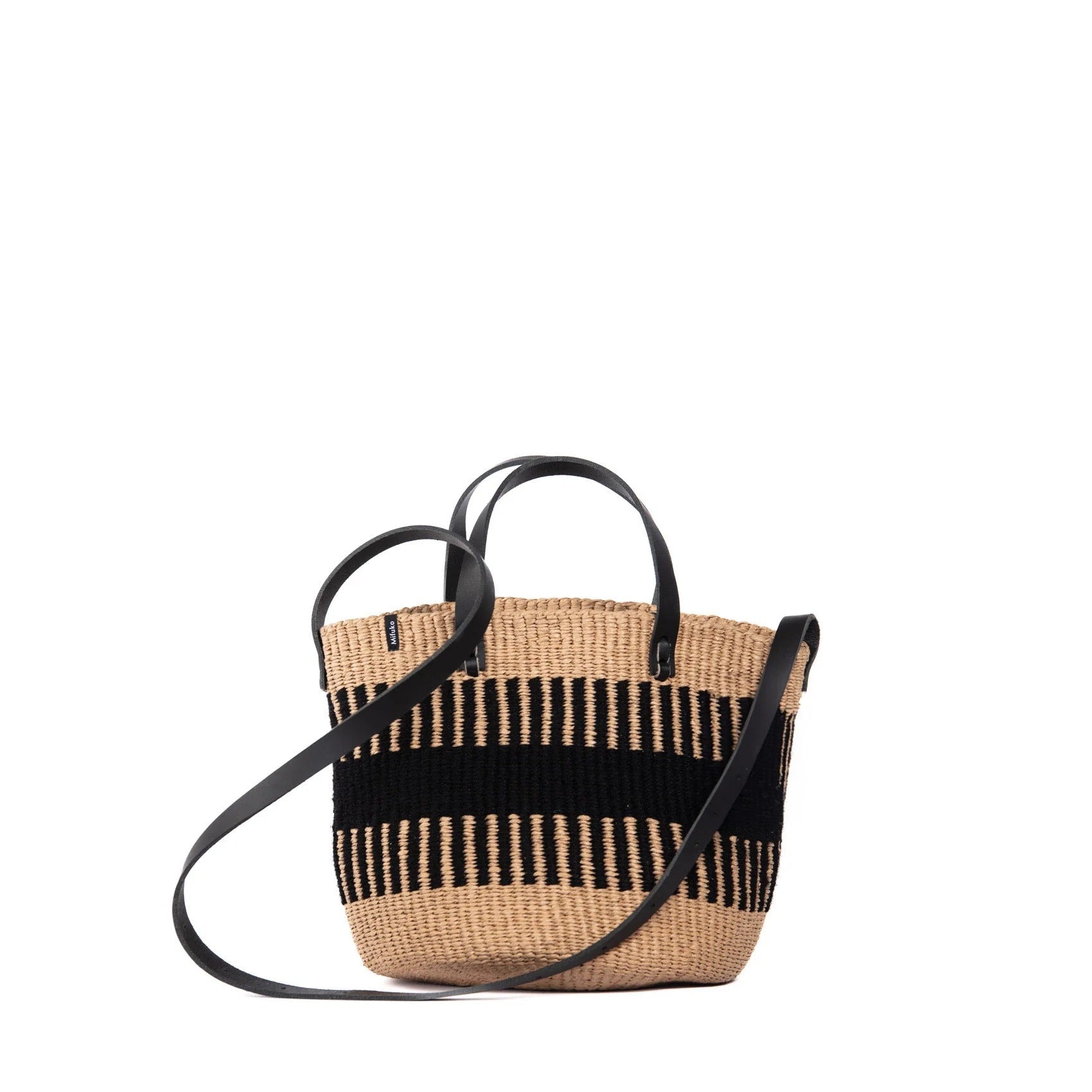 Pamba shopper basket | Black rib weave S