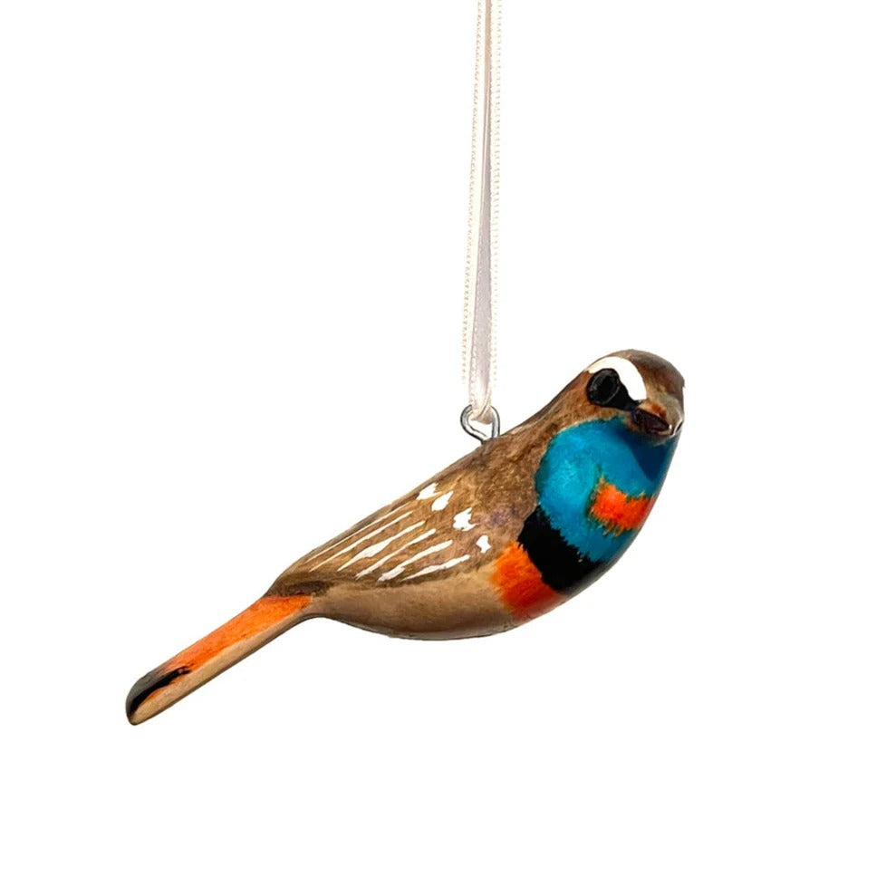 Wooden ornament | Nightingale of Lapland（オガワコマドリ）
