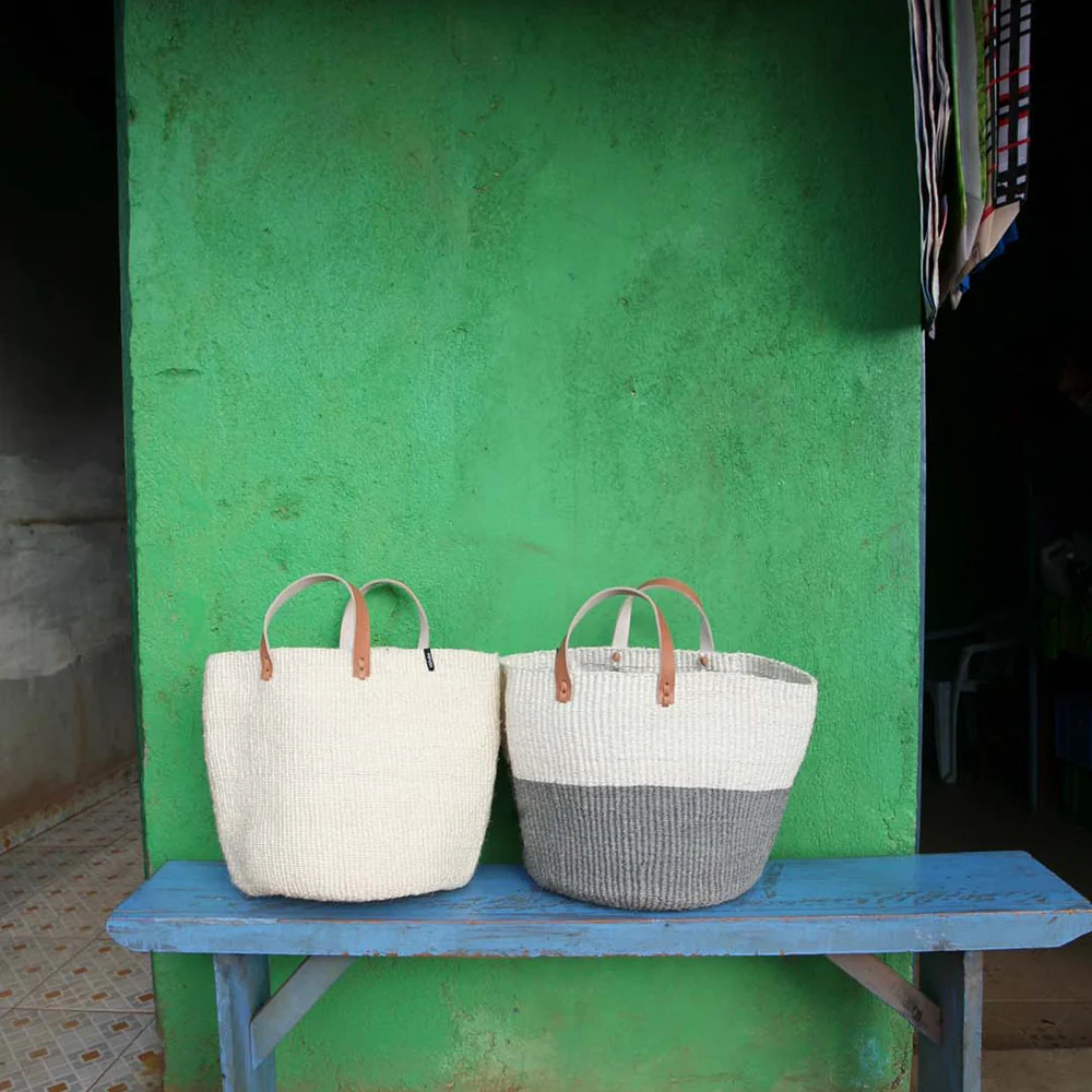 Kiondo market basket | Light grey duo M