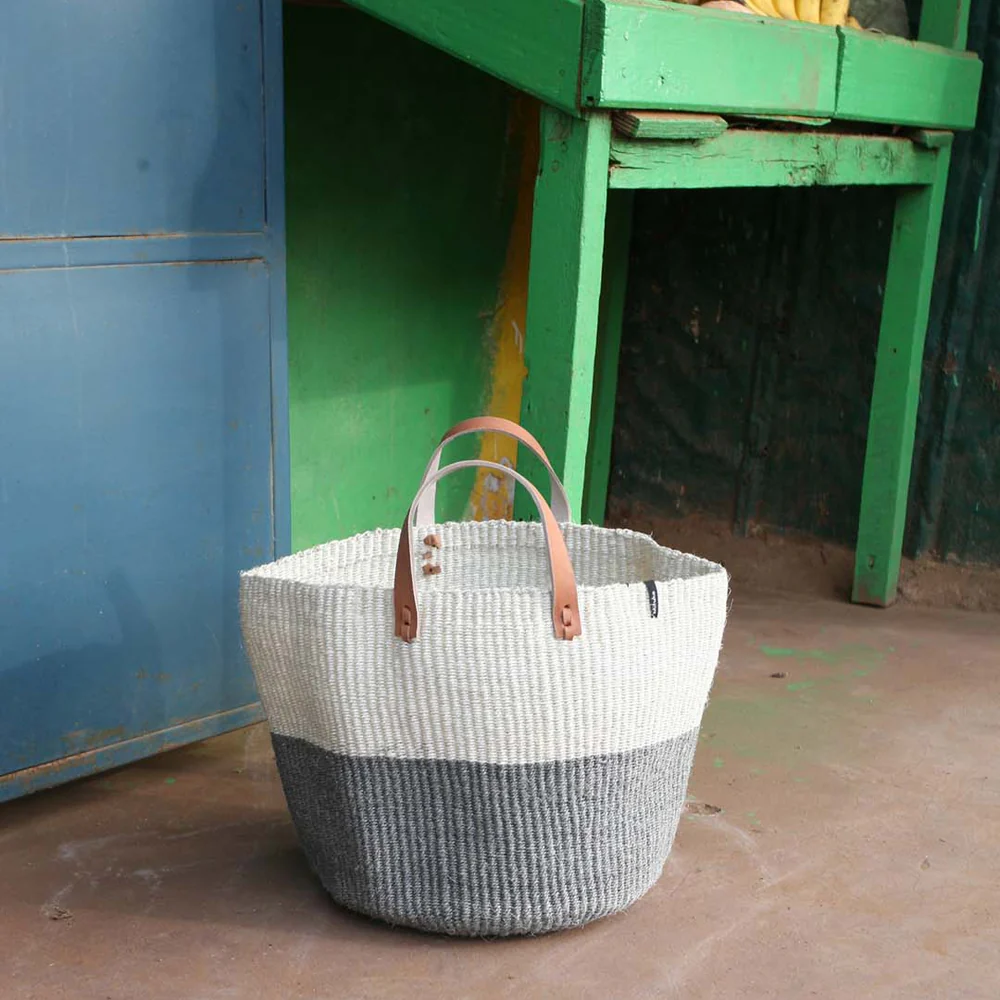 Kiondo market basket | Light grey duo M