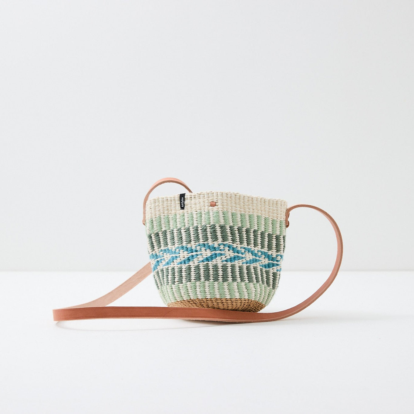 Pamba shopper basket | Light green pattern weave XS
