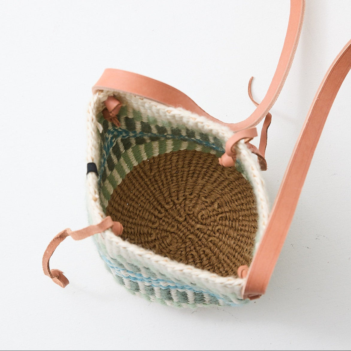 Pamba shopper basket | Light green pattern weave XS