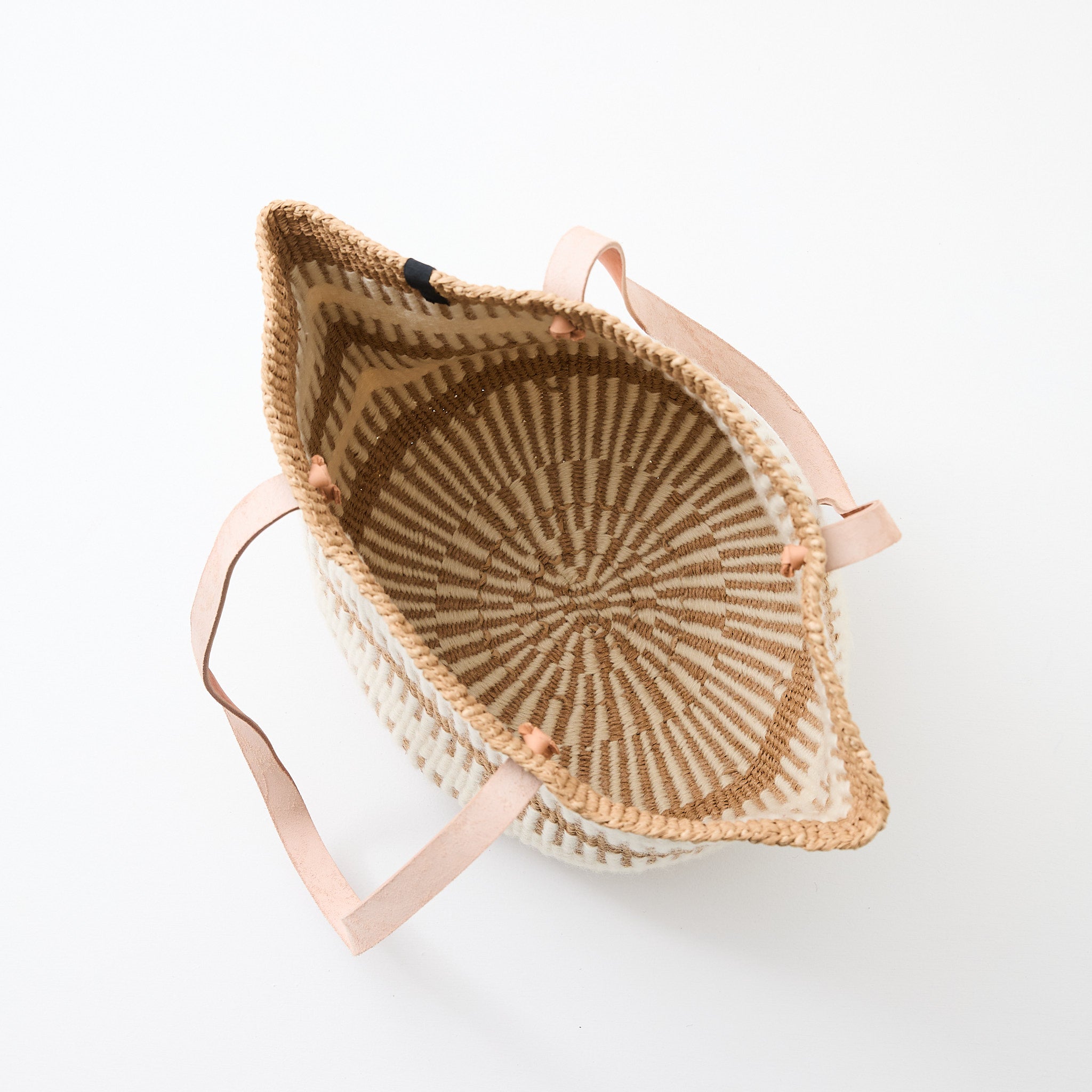 Pamba shopper basket | White rib weave M