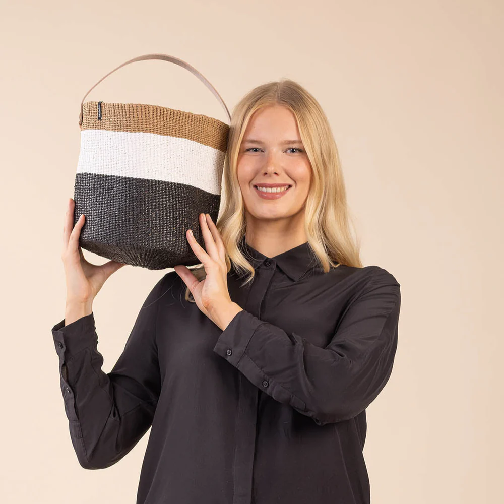 Kiondo basket | Duo Black with handle S