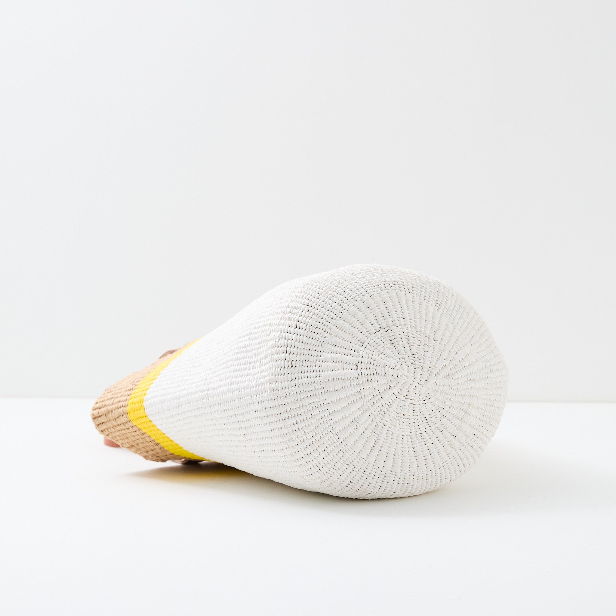 Kiondo Shopper basket | Top stripe yellow M