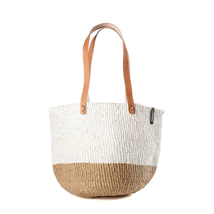 Kiondo shopper basket| White and brown duo M