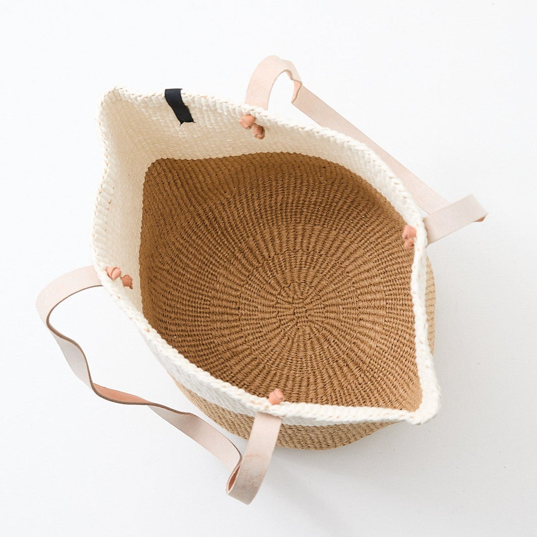 Kiondo shopper basket| White and brown duo M