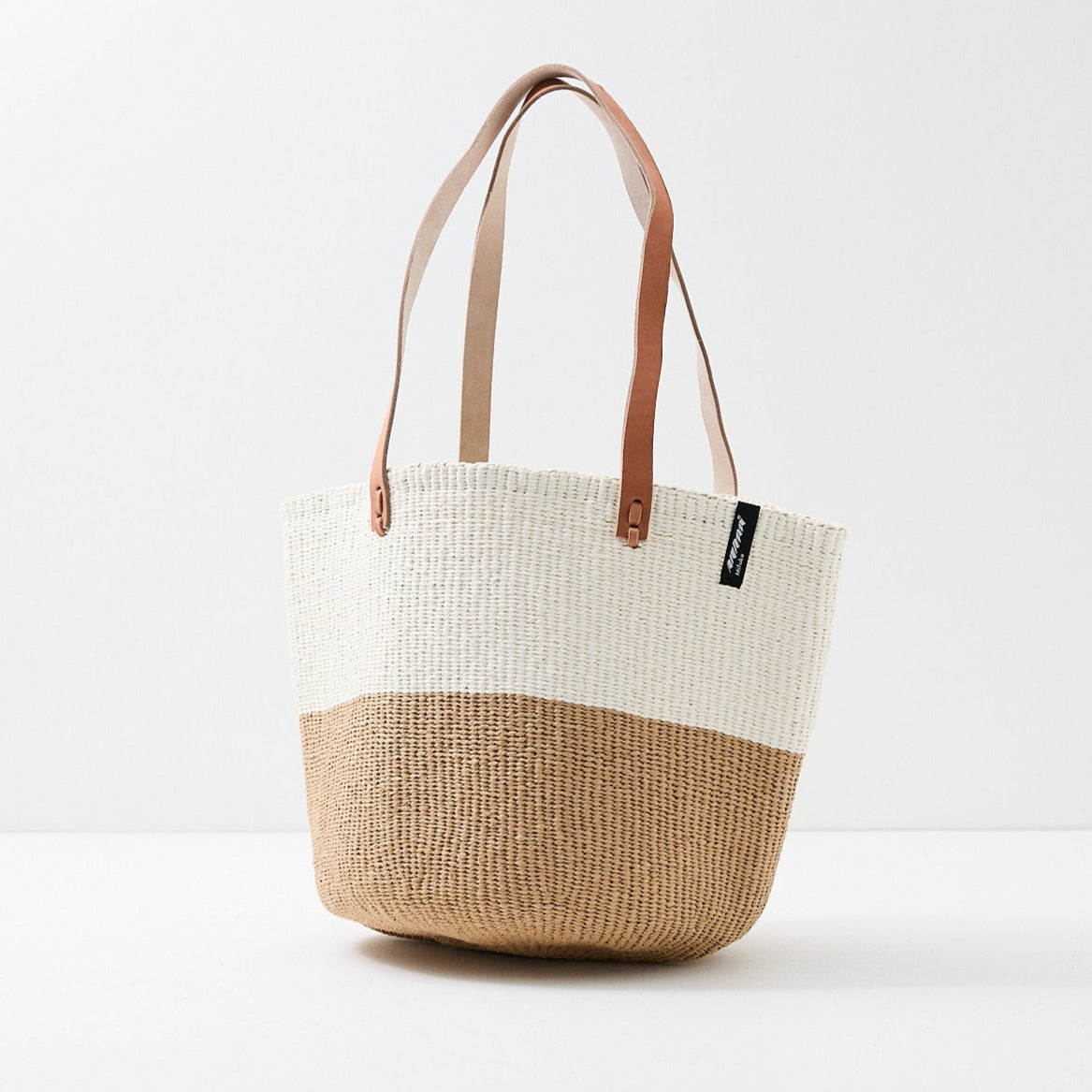 Kiondo shopper basket| White and brown duo M