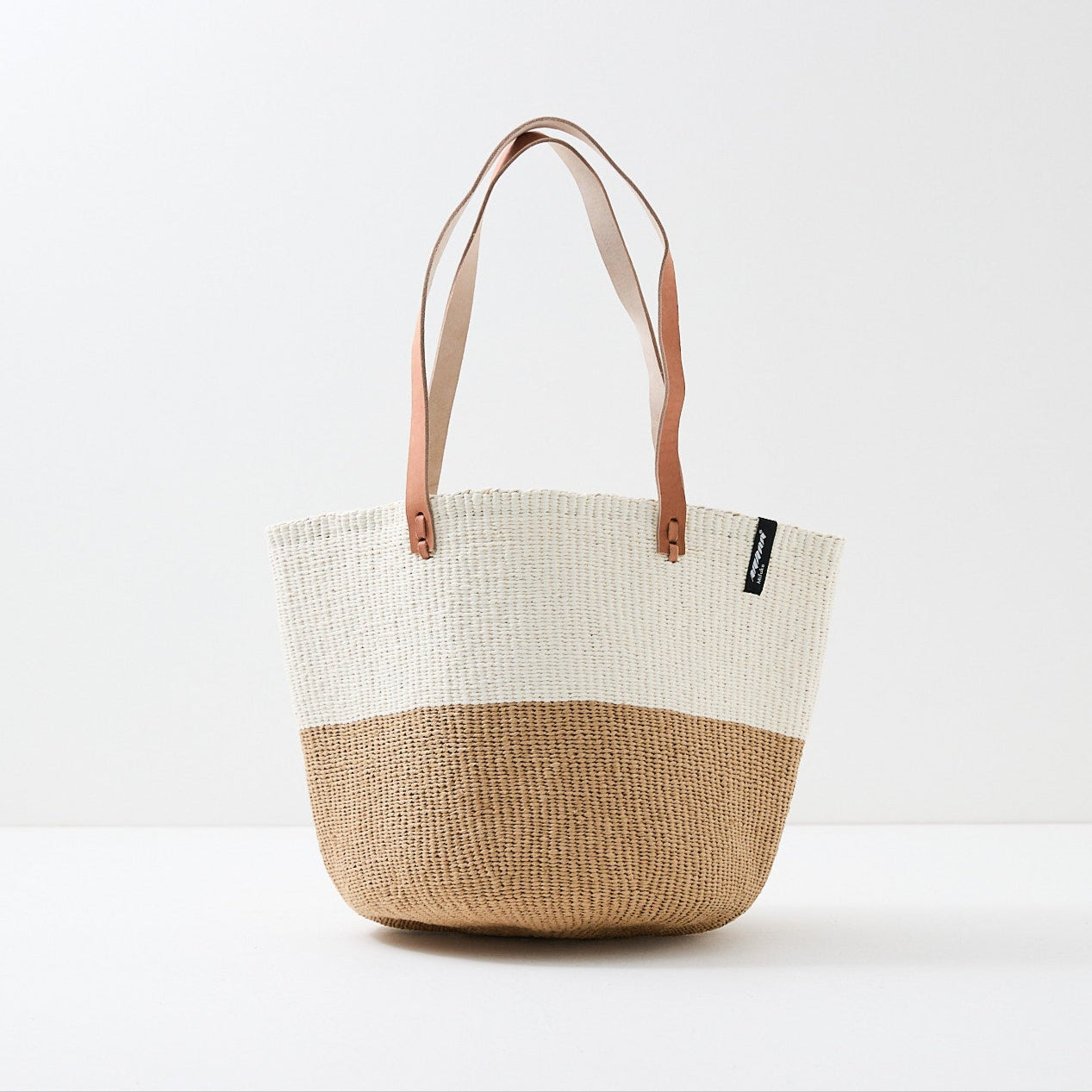 Kiondo shopper basket| White and brown duo M