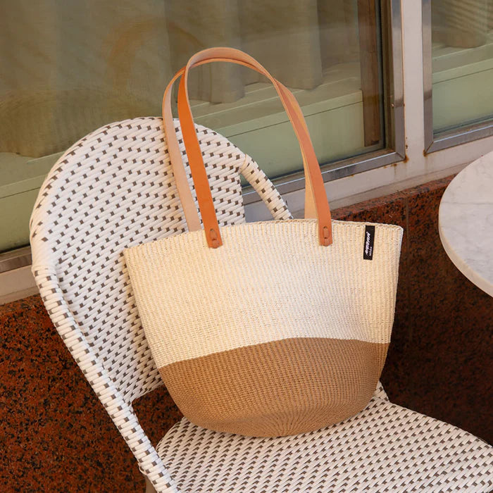 Kiondo shopper basket| White and brown duo M