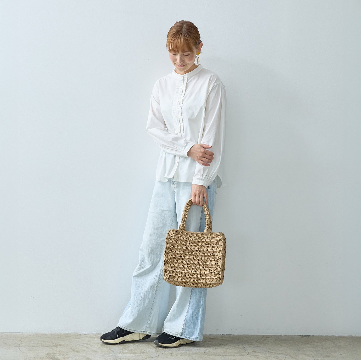 クロッシェ トートバッグ ブラウンS