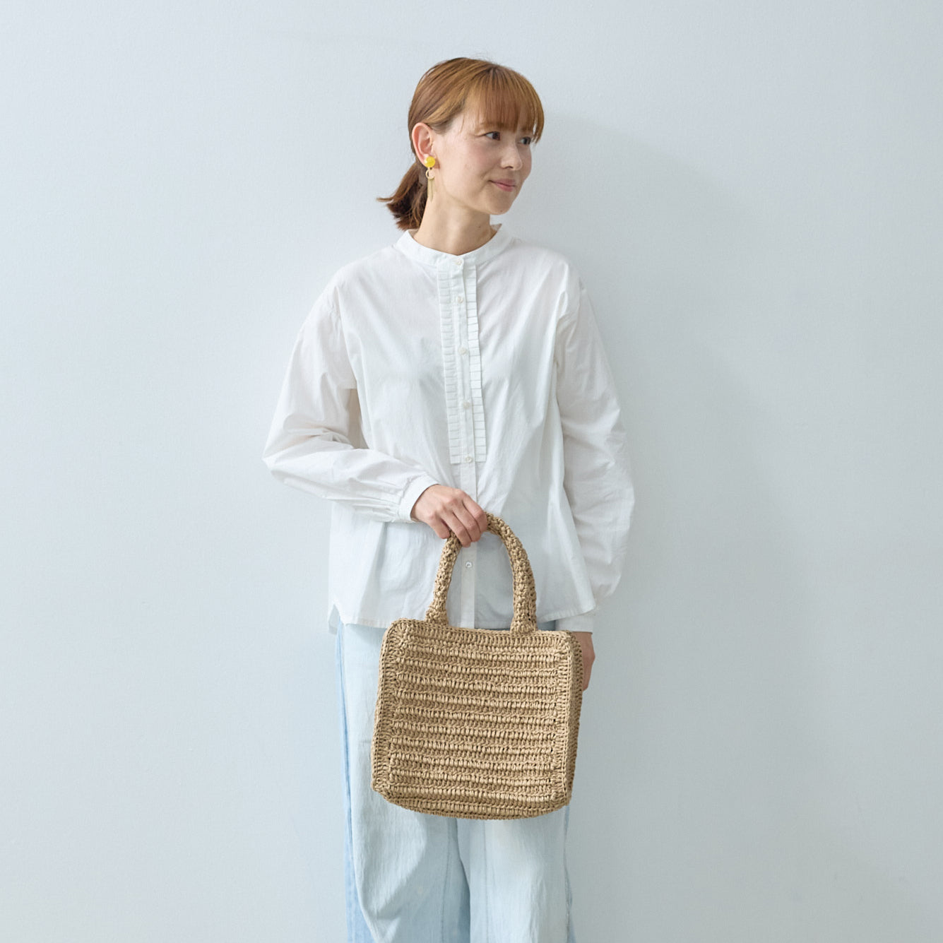クロッシェ トートバッグ ブラウンS