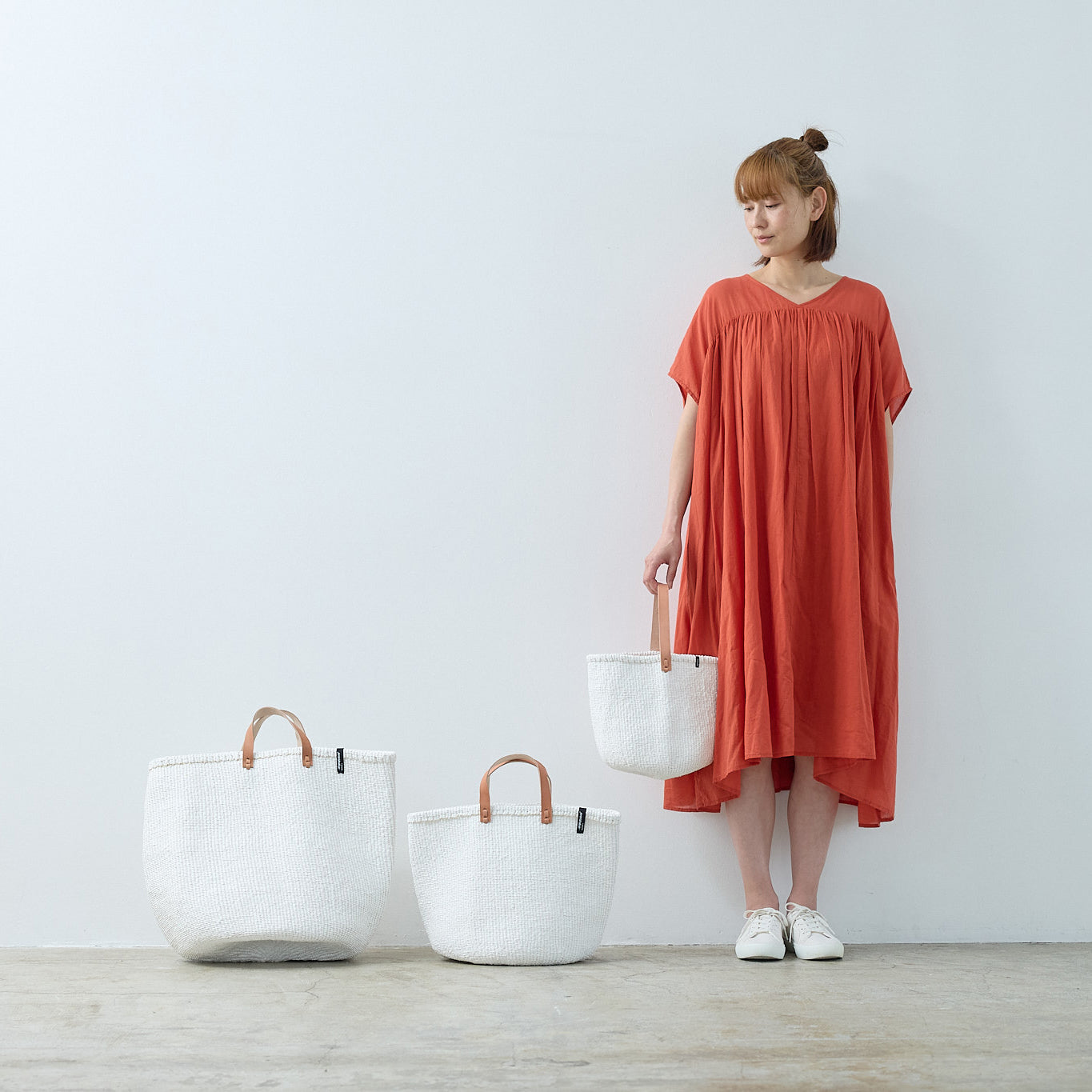 Kiondo basket | White with handle S