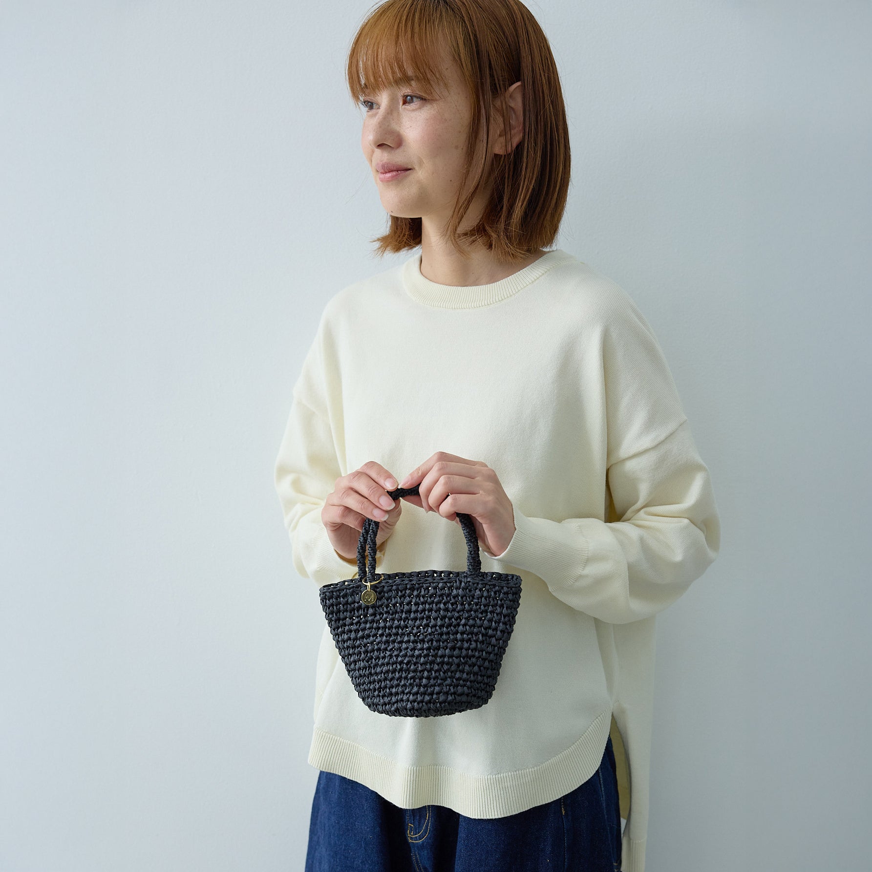 Kiondo shopper basket | Crocheted black XXS
