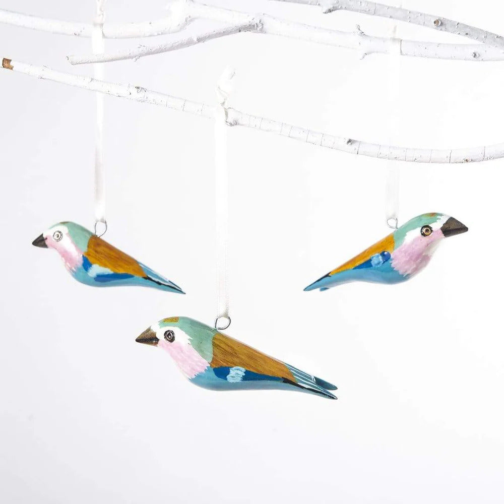 Wooden ornament | Lilac-breasted roller（ライラックニシブッポウソウ）