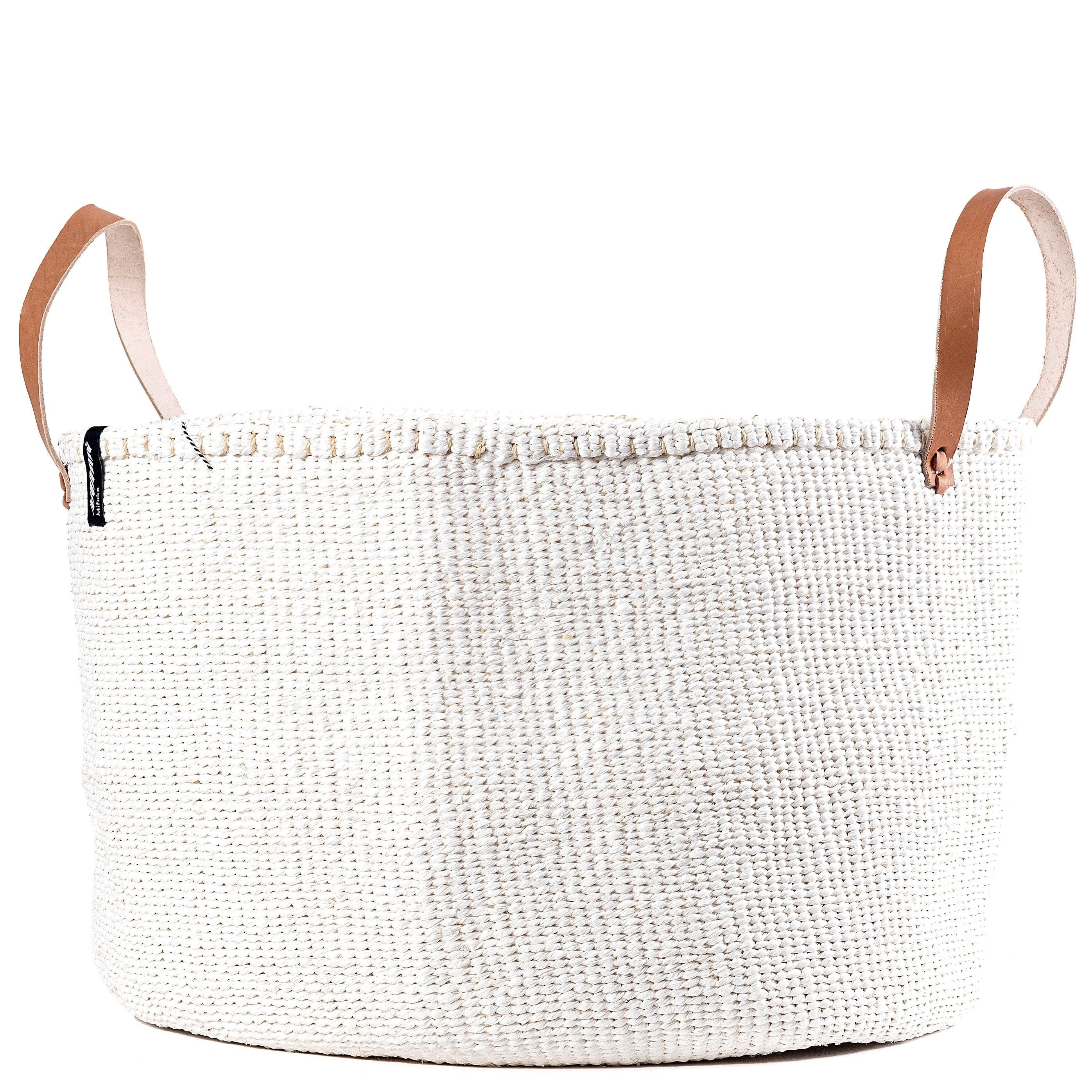 Kiondo floor basket | White with handles XXL