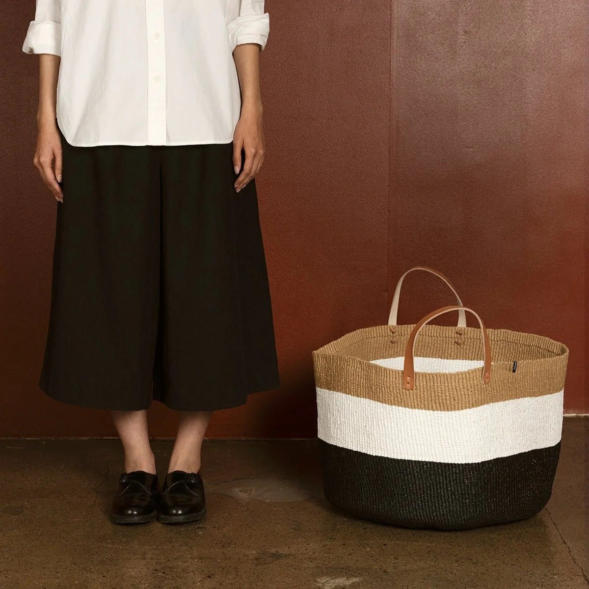 Kiondo floor basket | Duo black XXL