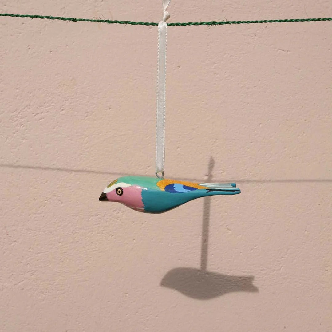 Wooden ornament | Lilac-breasted roller（ライラックニシブッポウソウ）